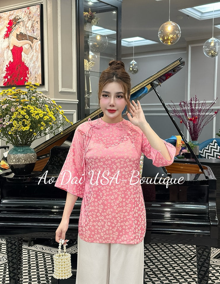 Set Ao Ba Ba Pink Color- Pants Included G325