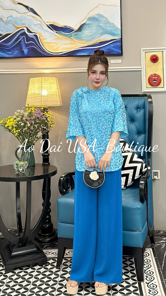 Set Ao Ba Ba Blue colour- Pants included - G325