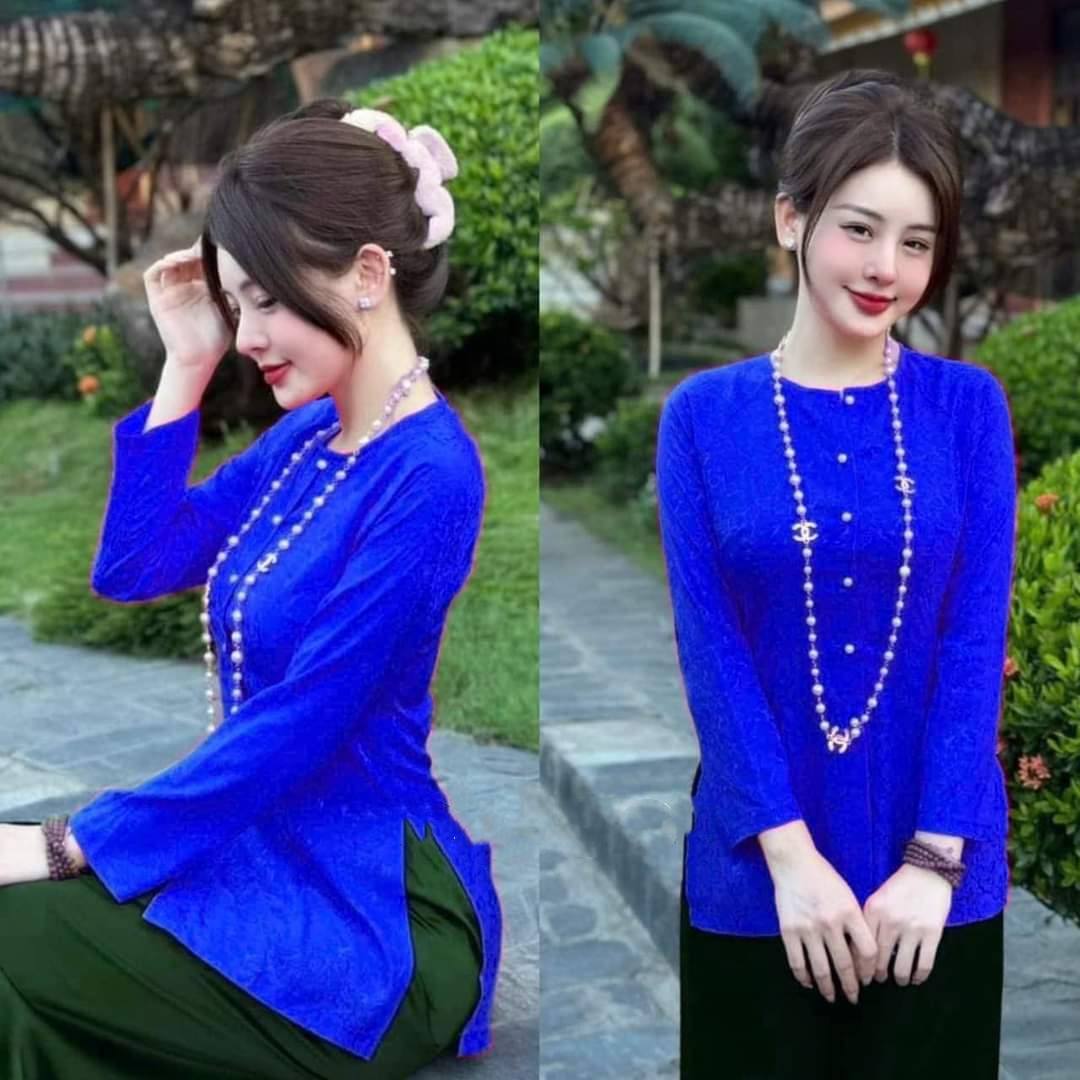 Set Ao Ba Ba with Pants/BLUE/ G355&65
