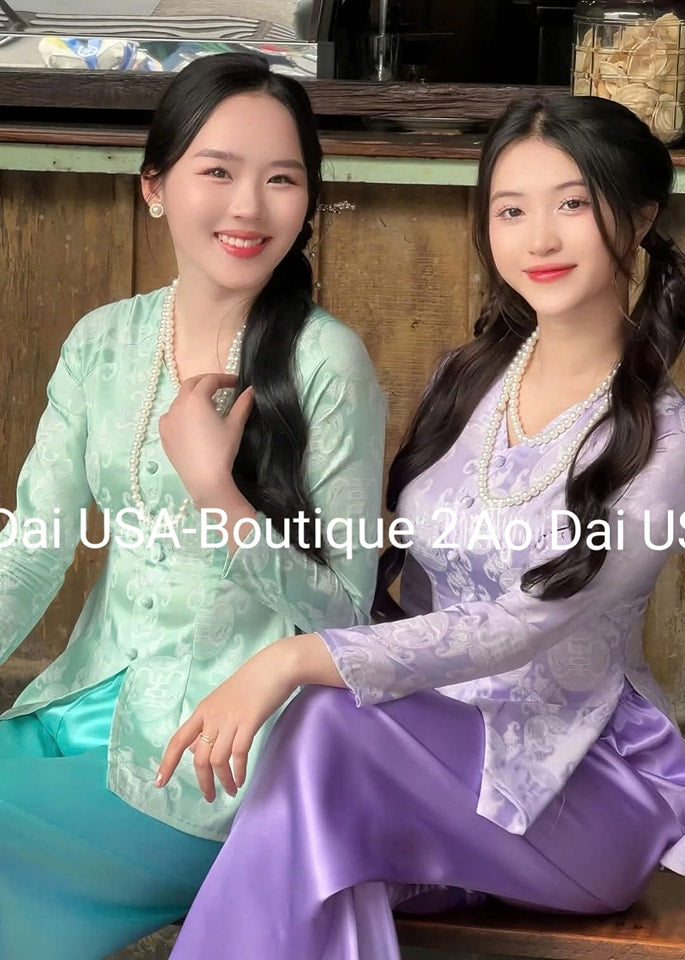 Set Ao Ba Ba Gam Long Phụng Purple / G362