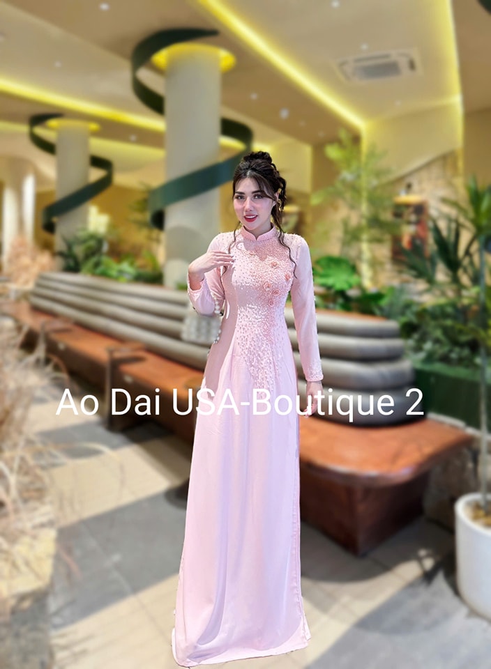 Set Ao Dai Chiffon Double Layers Design/ Pants include/ TK42