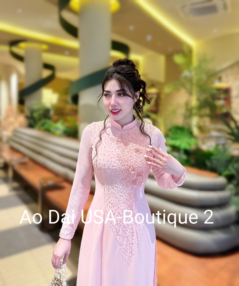 Set Ao Dai Chiffon Double Layers Design/ Pants include/ TK42