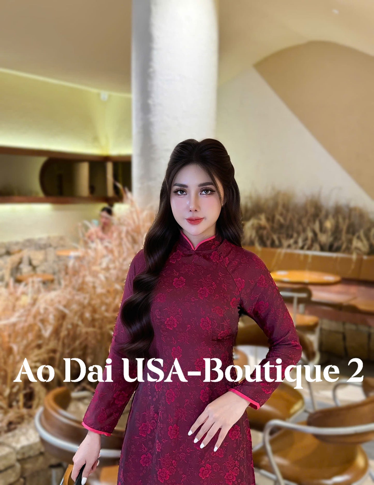 XUAN HY Ao Dai Gam Tơ Tam Thai Tuan Luxury Material/Pants included/TT72
