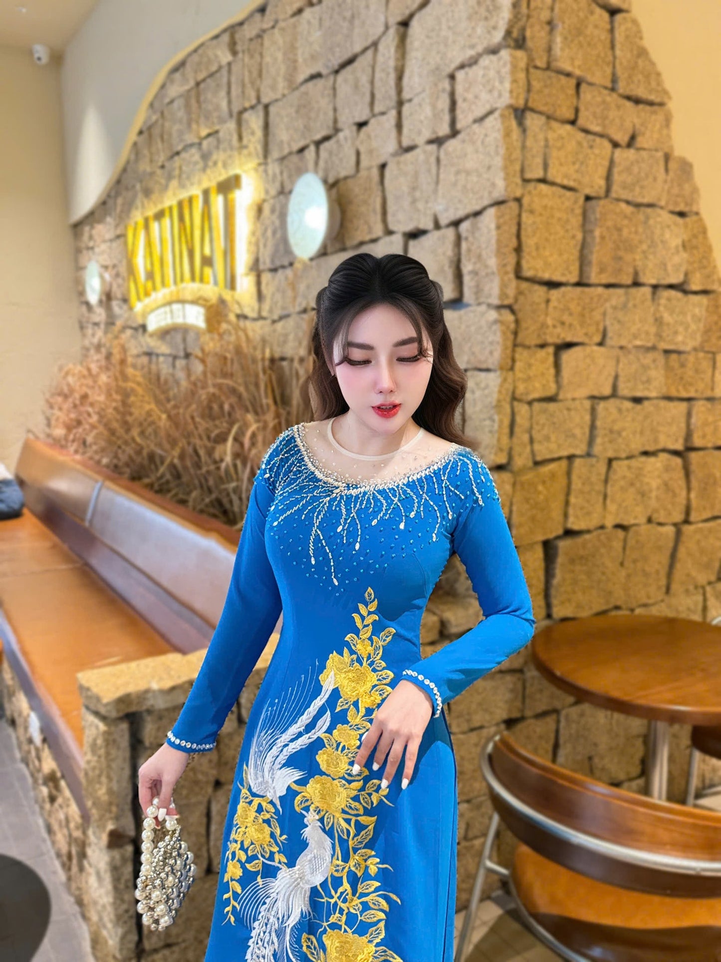 Set Ao Dai Chiffon/ Pants included/ TK08