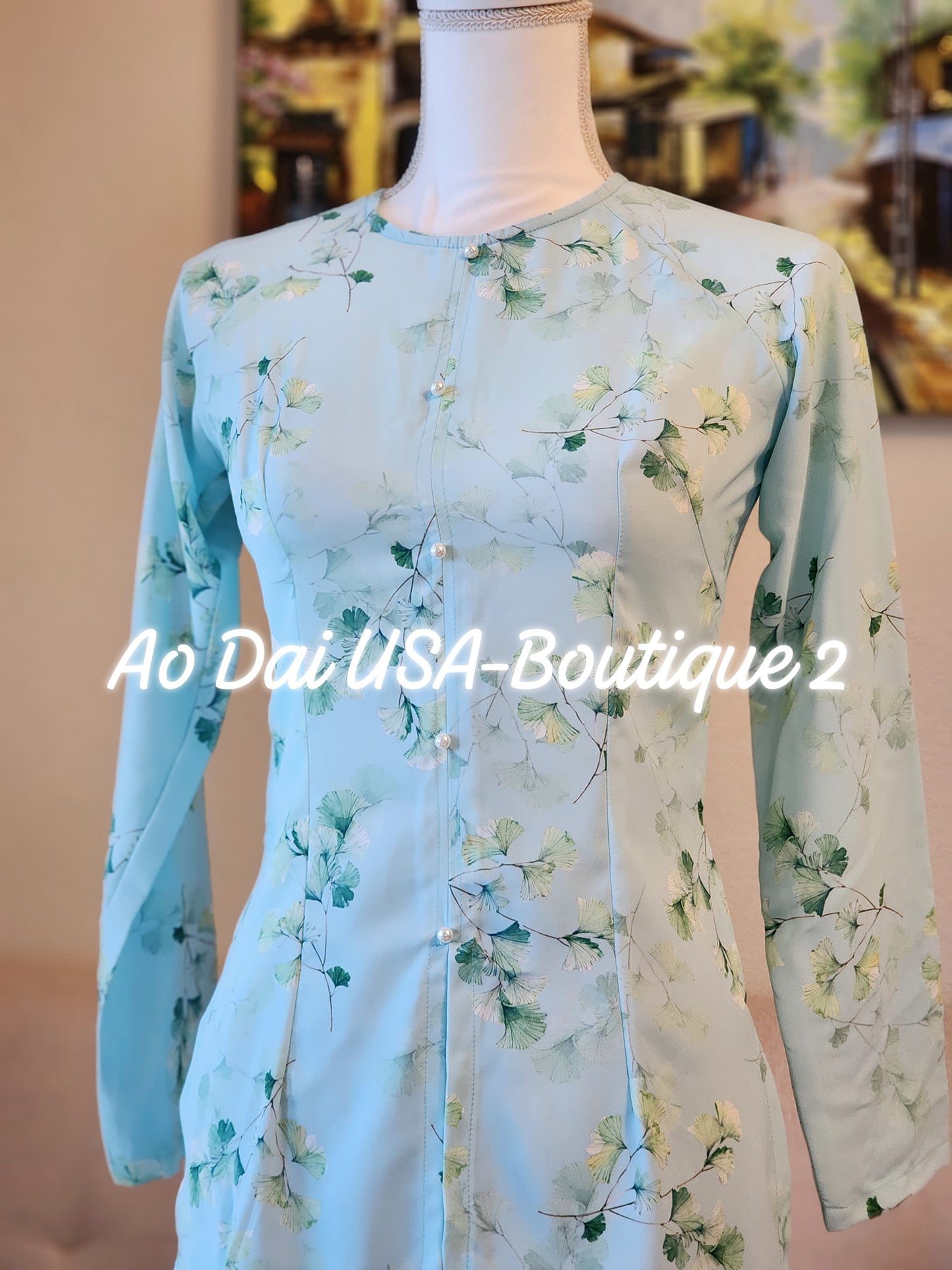 Set Ao Ba Ba Hoa Nhí Blue Color/with Pants/G363