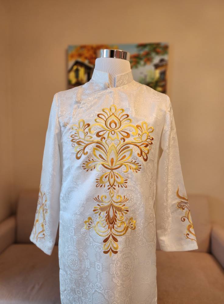 Áo Dài Nam WHITE Color/Lunar New Year/W161