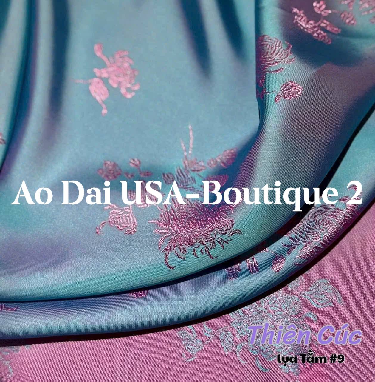 THIEN CUC Ao Dai Lụa To Tam Blue Color/Pants include/TT59