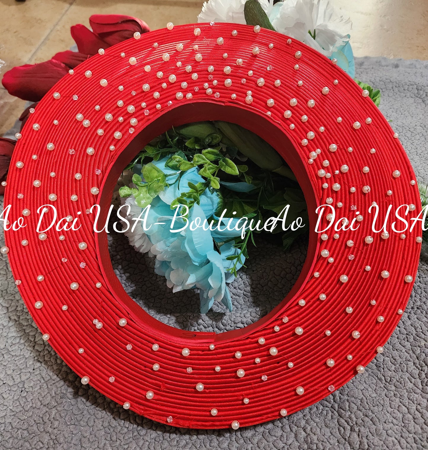 Vietnamese bride headpiece (mấn cô dâu) for Ao Dai