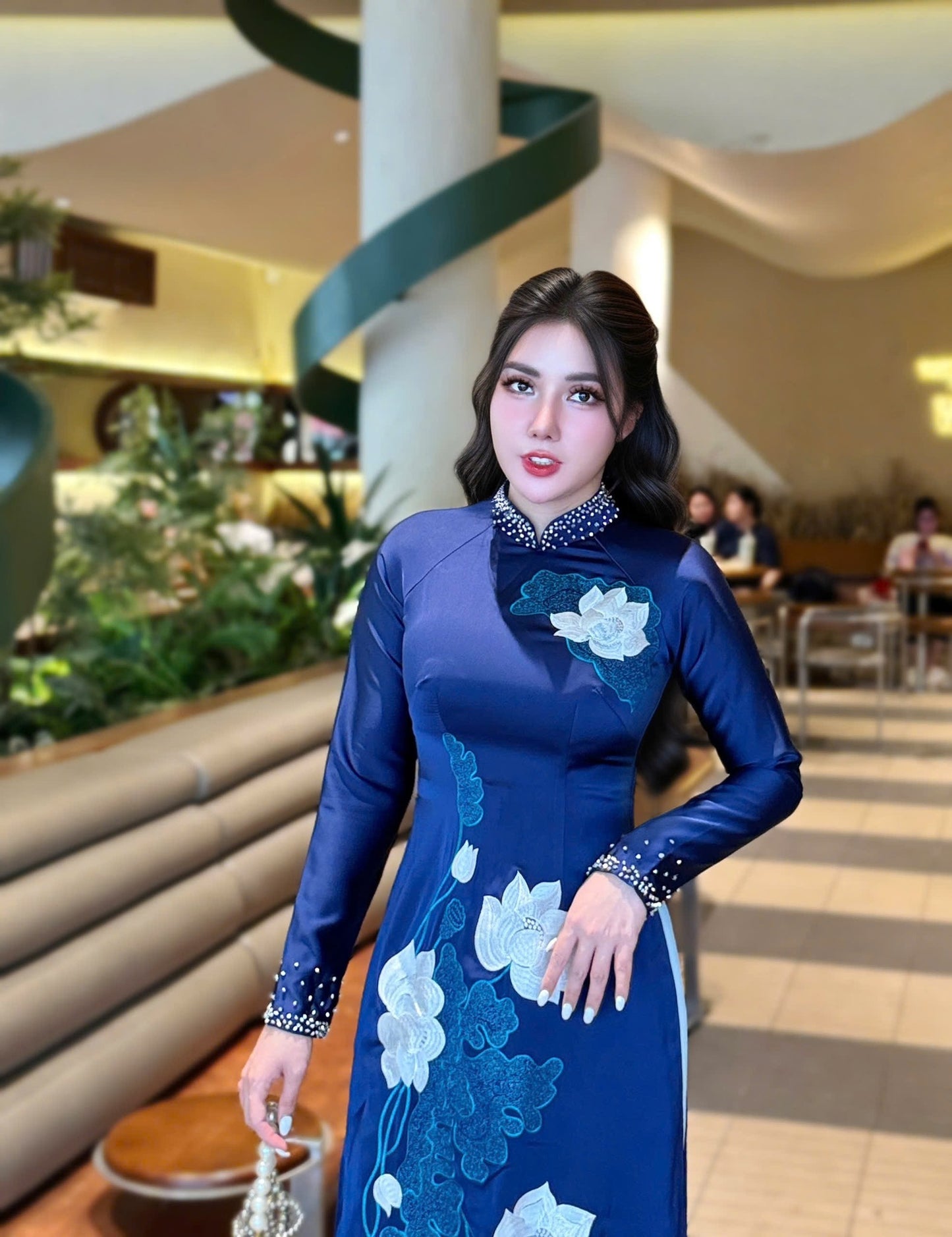 SEN MO Set Ao Dai Lua Tô Chau