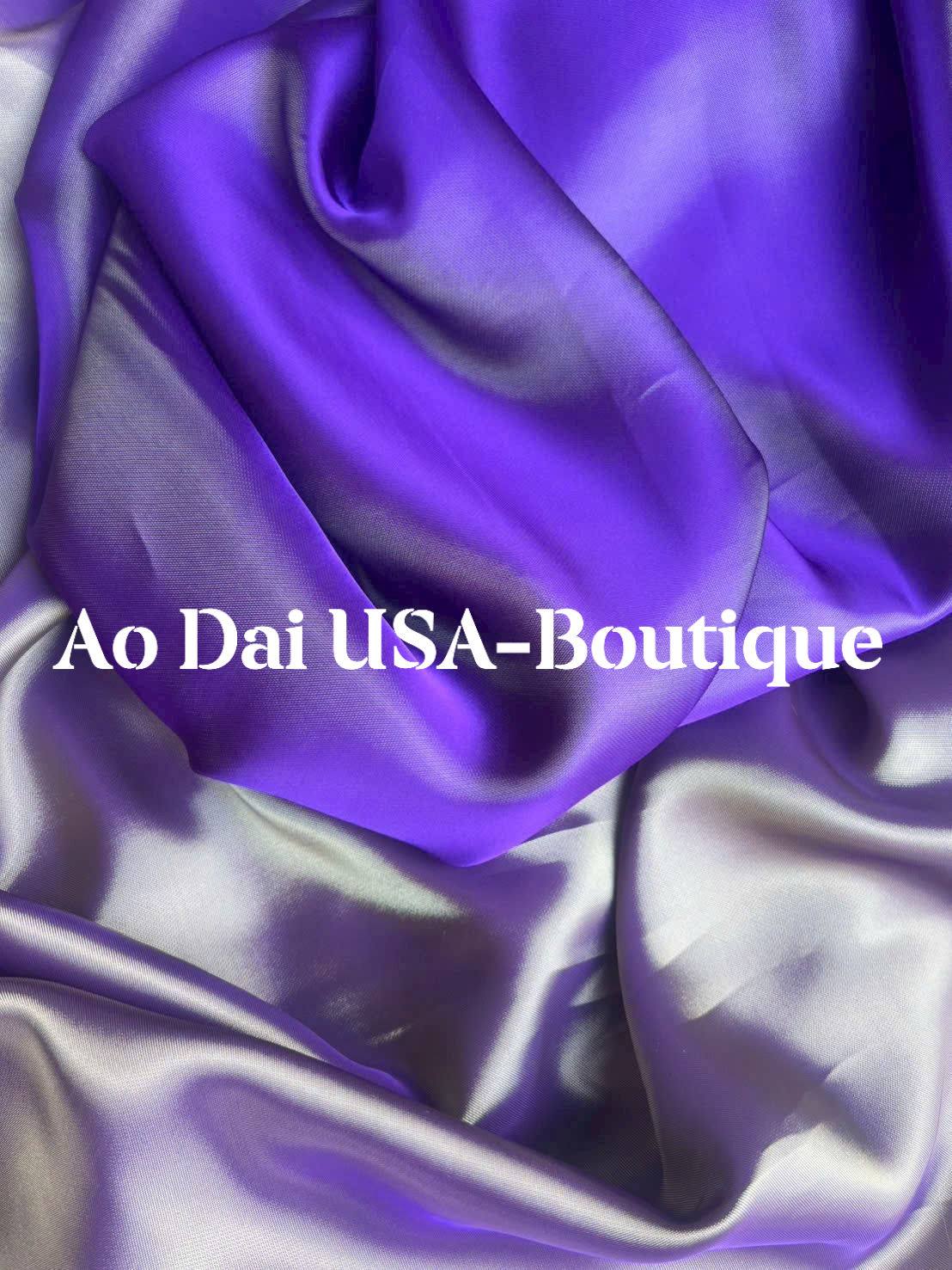 NHA KY Set Ao Dai Lụa Tơ tằm Nha Xá Hong Kông Light Purple / pants included/ TT227