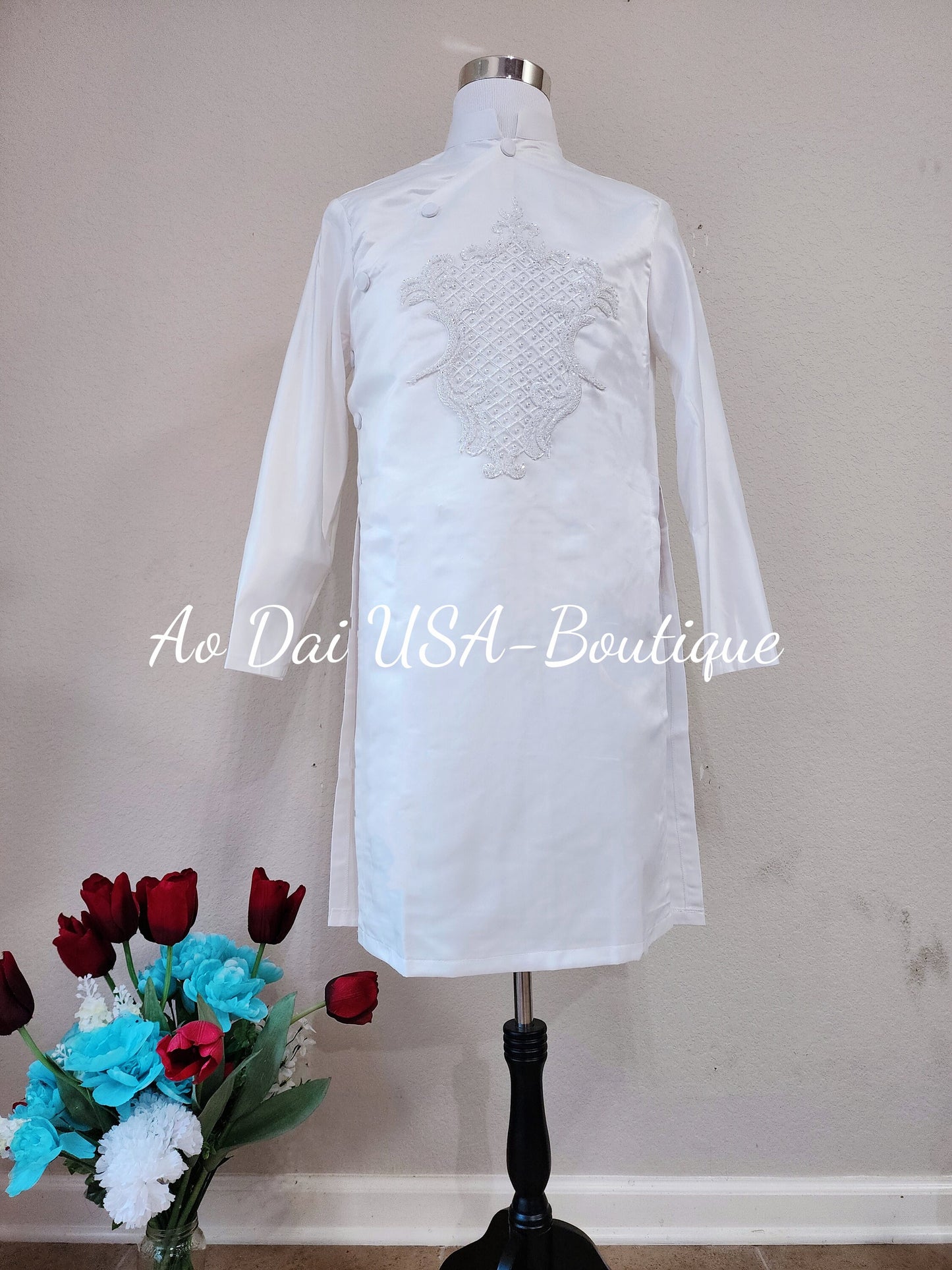 Ao dai Nam Design with Crytal W159