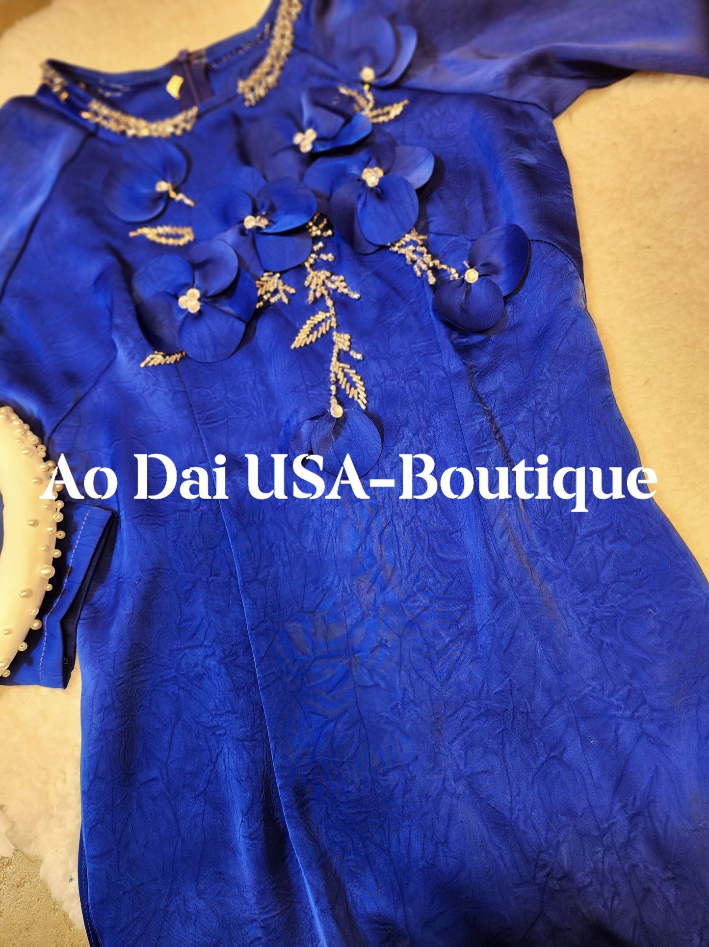 Set Ao Dai Lua Tô Châu/ Vietnamese Traditional Long Dress with Pants DS38