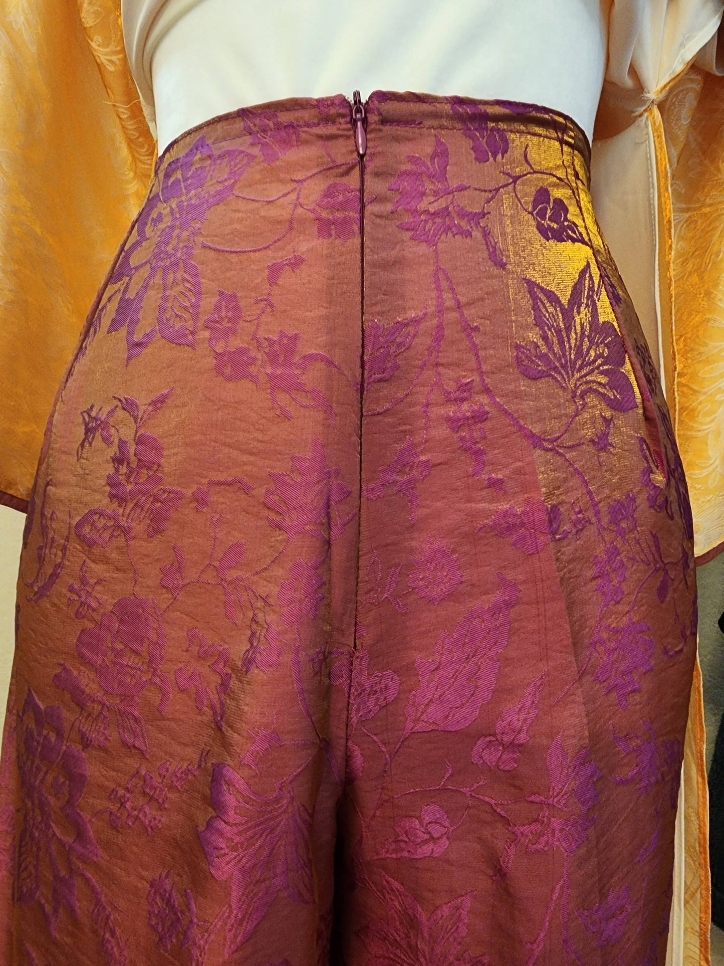 YEN XUAN Set Ao Dai Lua To Tam Tence Phối Lua Double Layers/ Vietnamese Modernized with Pants/ Ao Dai Loose Style/B279