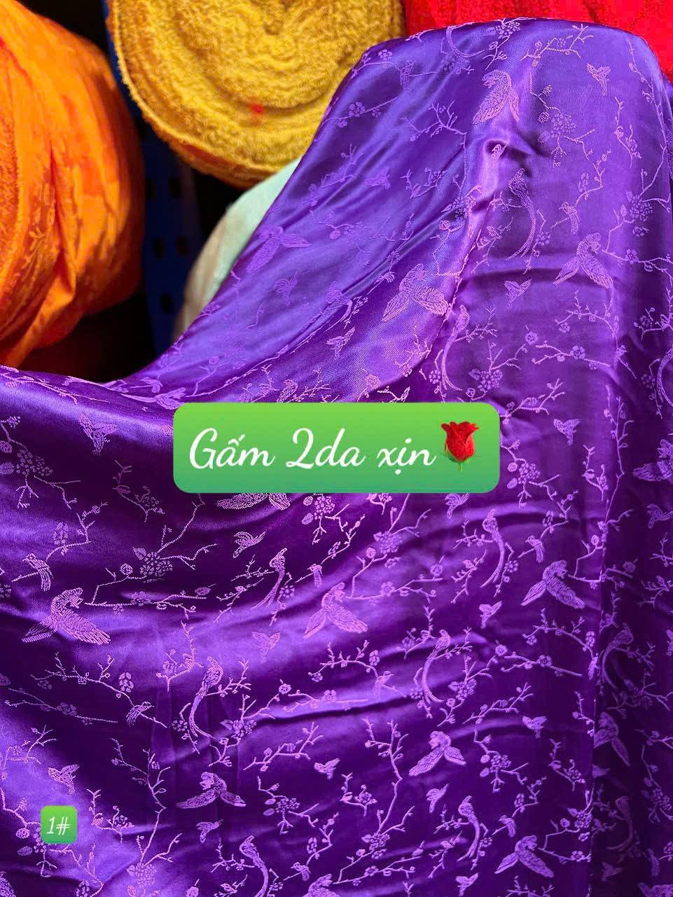 Set Ao dai for women Lua 2da Purple Color /purple pants/TT240