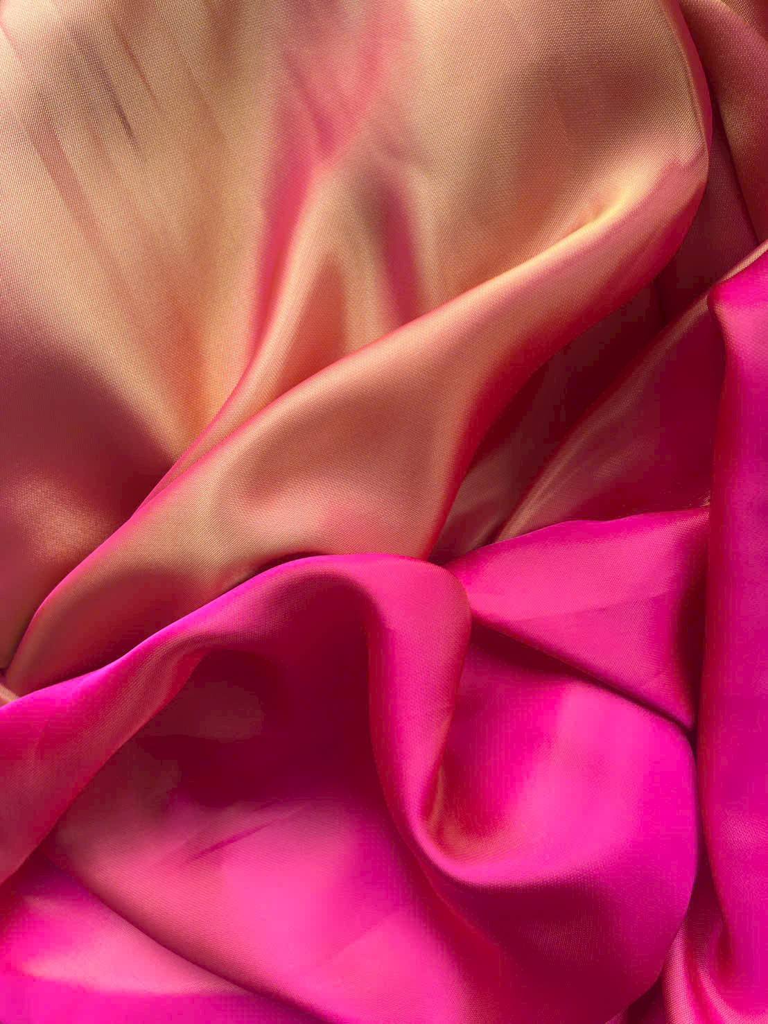 PHU XUAN Set /Tơ Tam Nha Xá Hong Kong Hot Pink Color - Organce pants/TT227