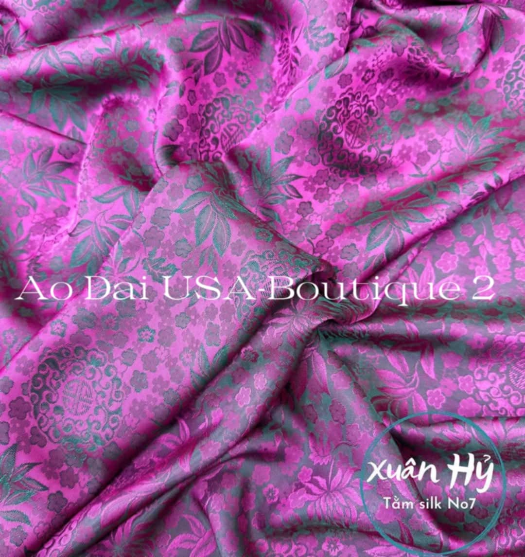 Set Ao Dai Tơ Tam Xuân Hy Luxury Material Blue And Purple TT73