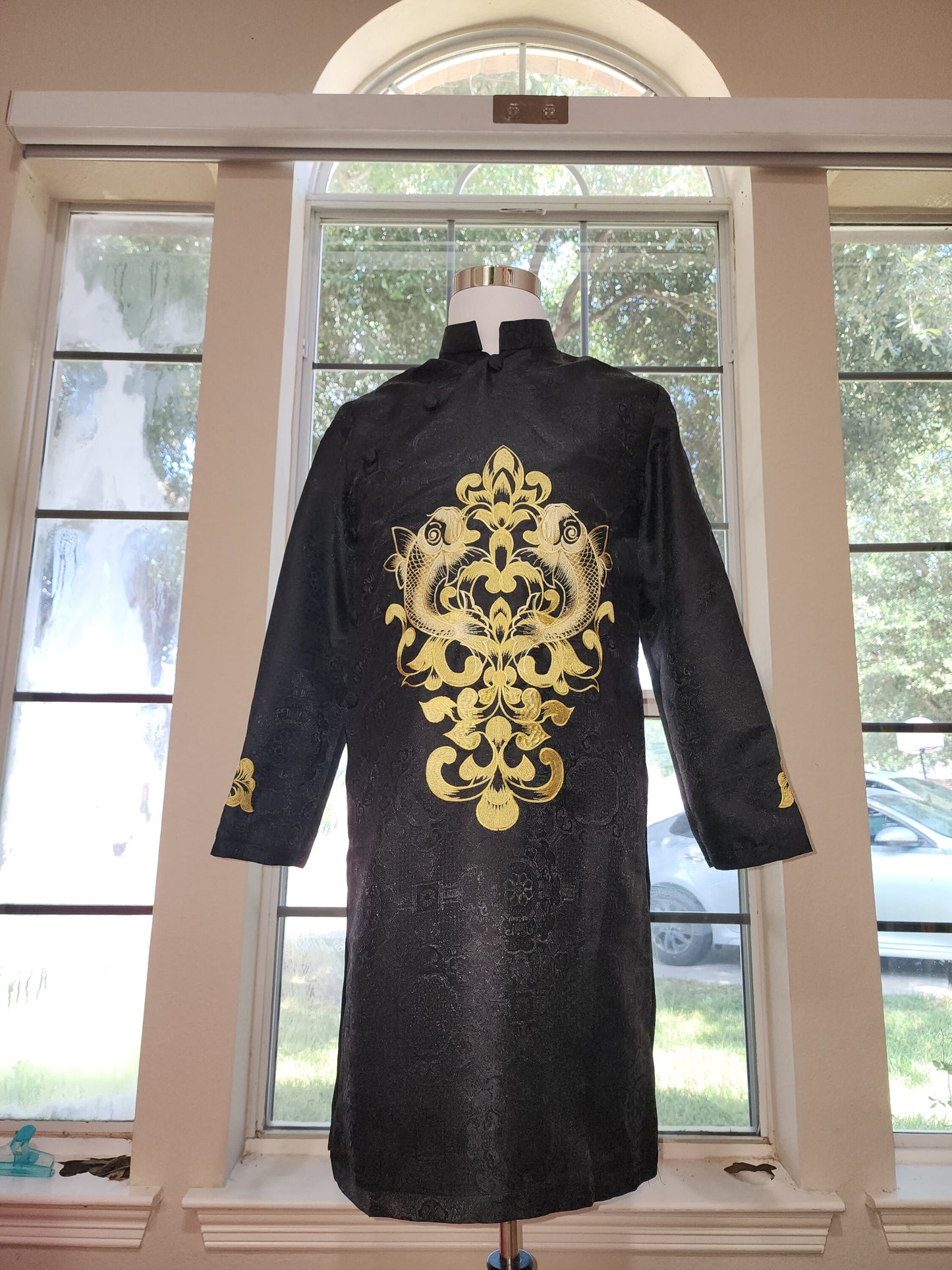 Ao Dai for men Embroidered Black