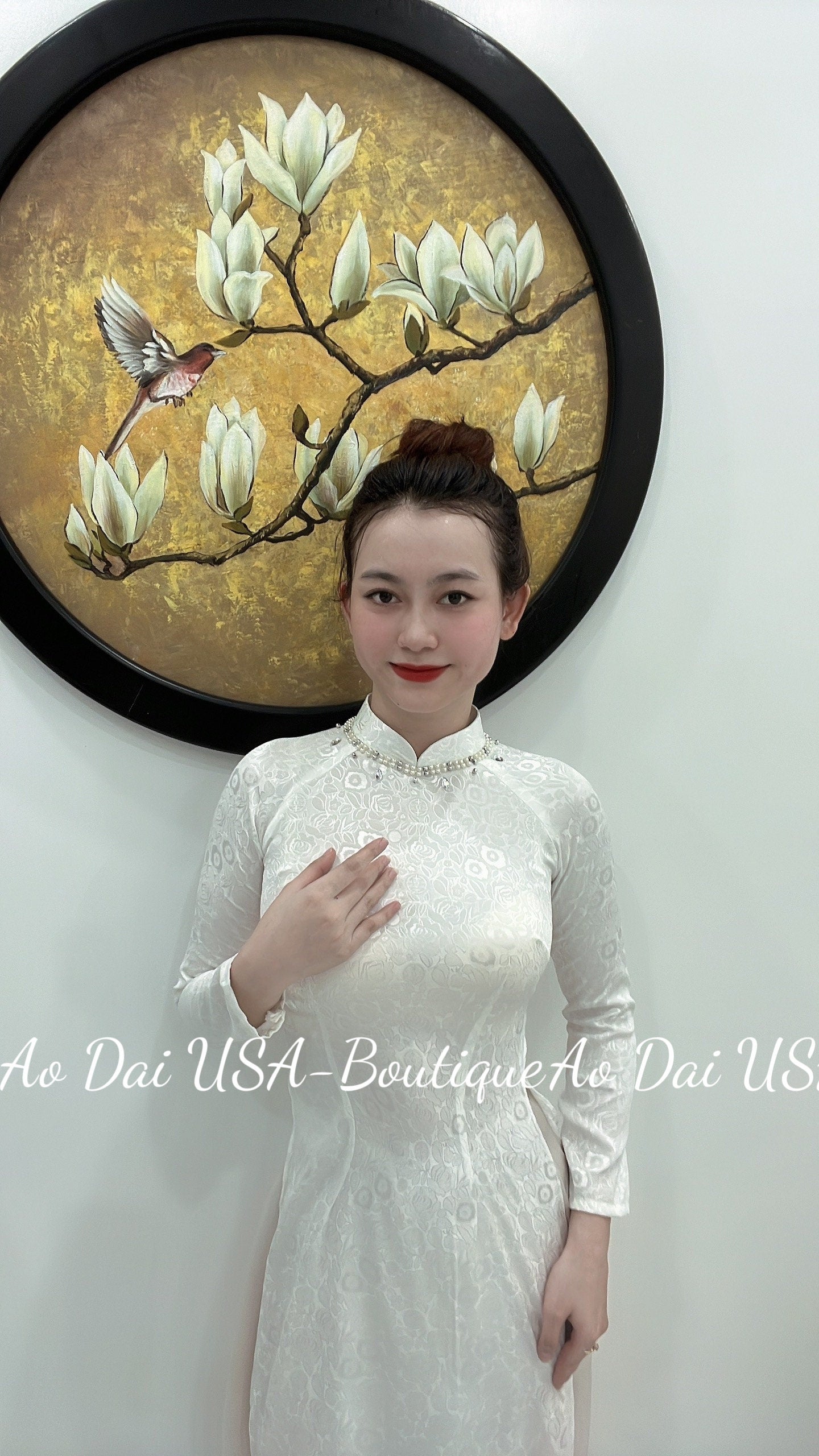 Only Áo-Tơ Tằm Thái Tuấn White color- T213