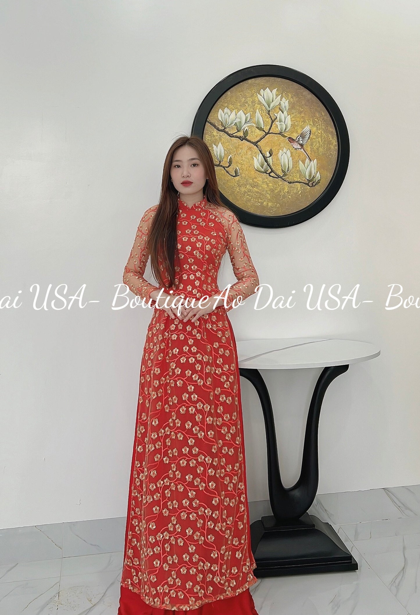 Double layers Lace Ao Dai set -(2 colors) No Pants included- B246