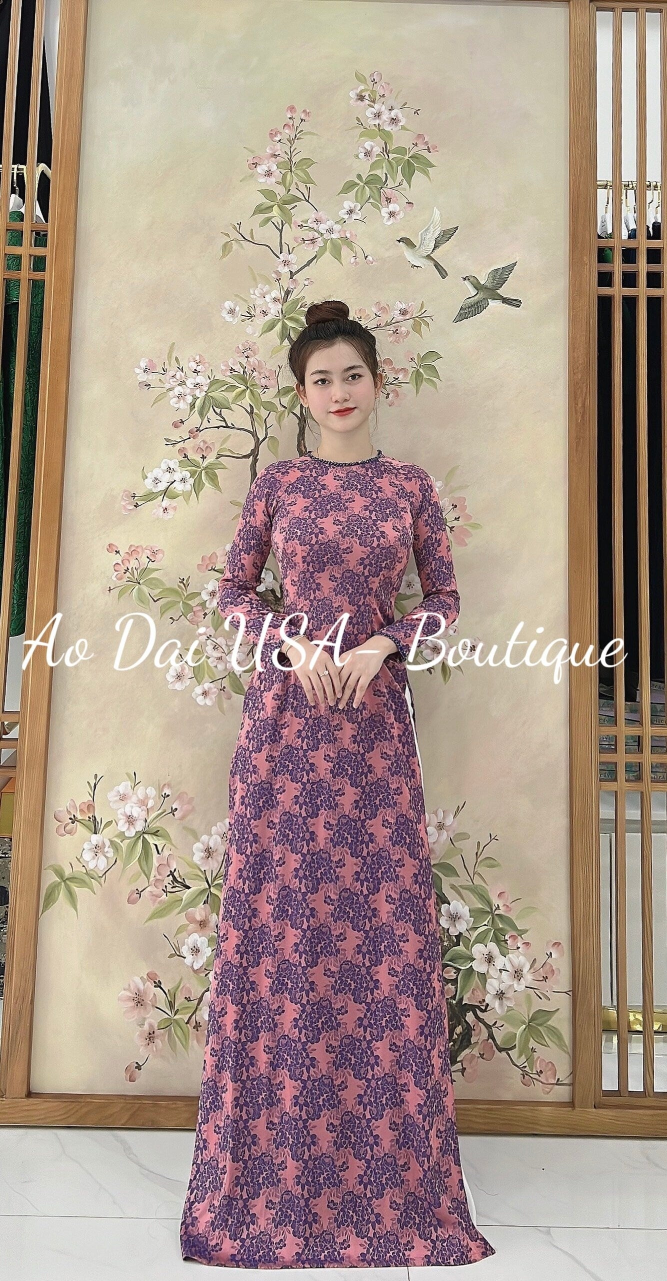 Top Only- Thai tuan silk Pupurl and pink Color-TT99