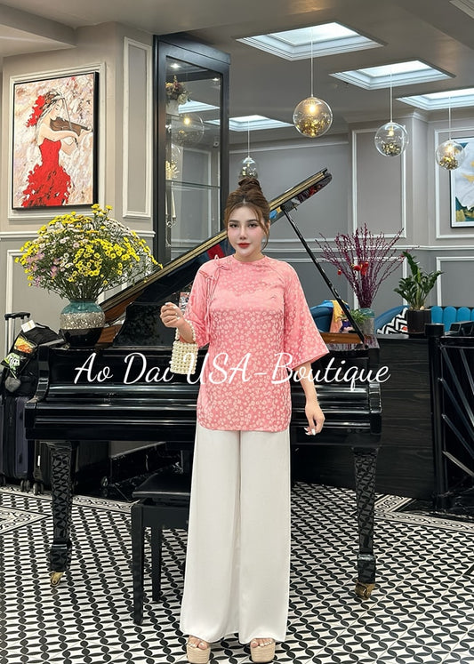 Set Ao Ba Ba Pink Color- Pants Included G325