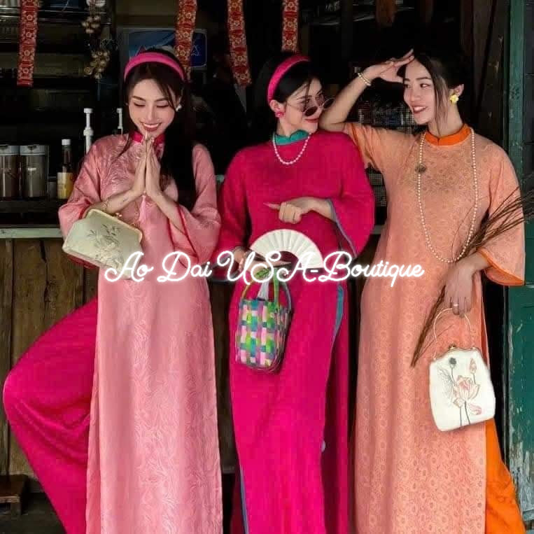 Hot Pink Sparkle Spring Ao Dai Set B28