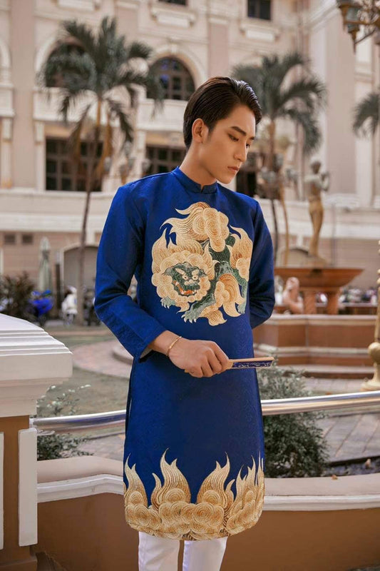 Ao Dai For Men Printed Ao Dai- 2 Color B152/153