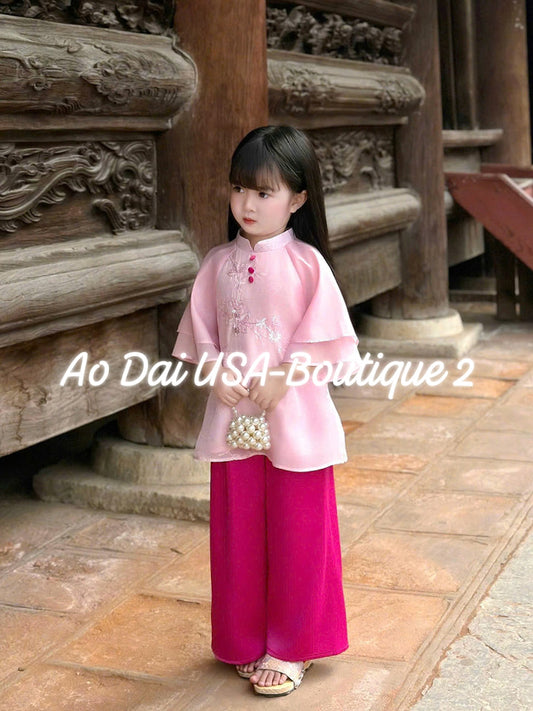 Set Ao Ba Ba For Girls/ Pink /G357