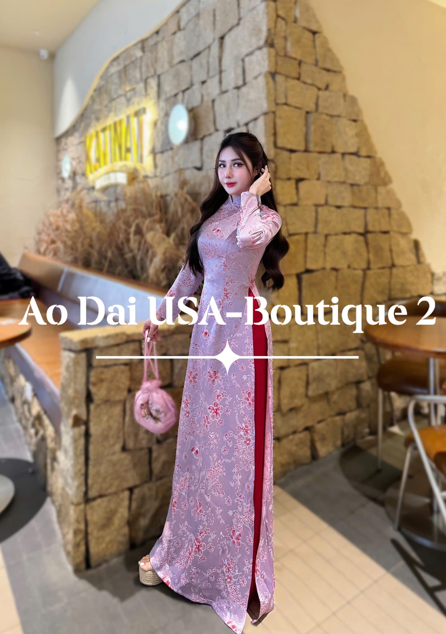Set Ao Dai Lua To Chau Light Purpule color TT74