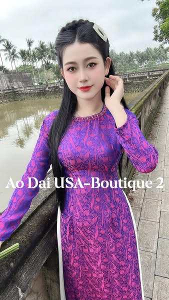 HA LAM  Ao Dai Gam Tơ Tam Du Nhuan/No Pants included/T76