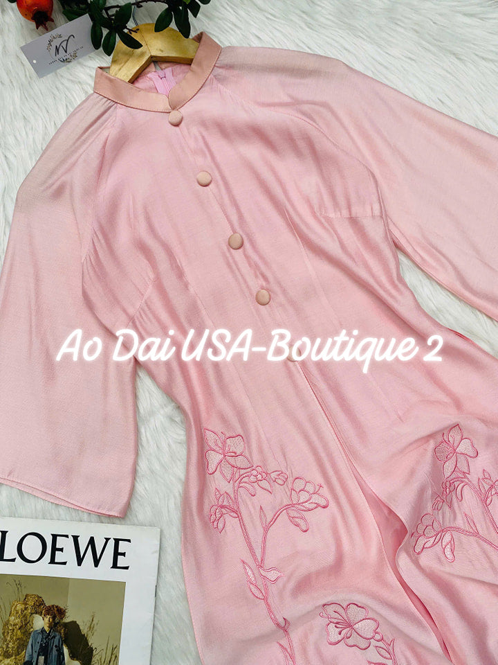 Set Ao Dai Cach Tan Pink Color/Pant included/CT277