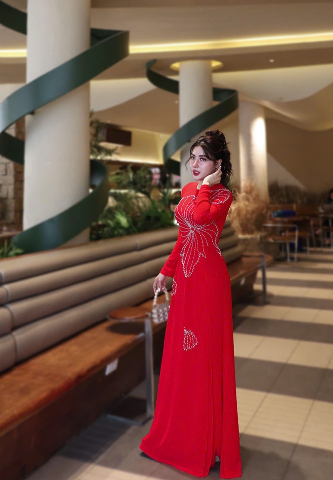 Set Ao Dai Chiffon Double Layers Design/Pants include/TK33