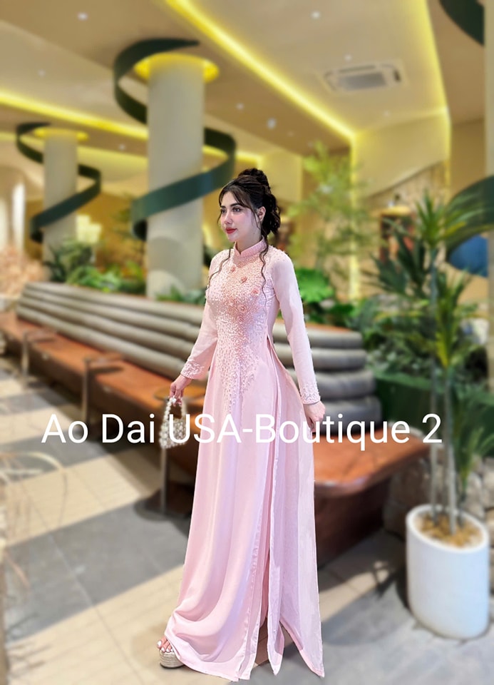 Set Ao Dai Chiffon Double Layers Design/ Pants include/ TK42