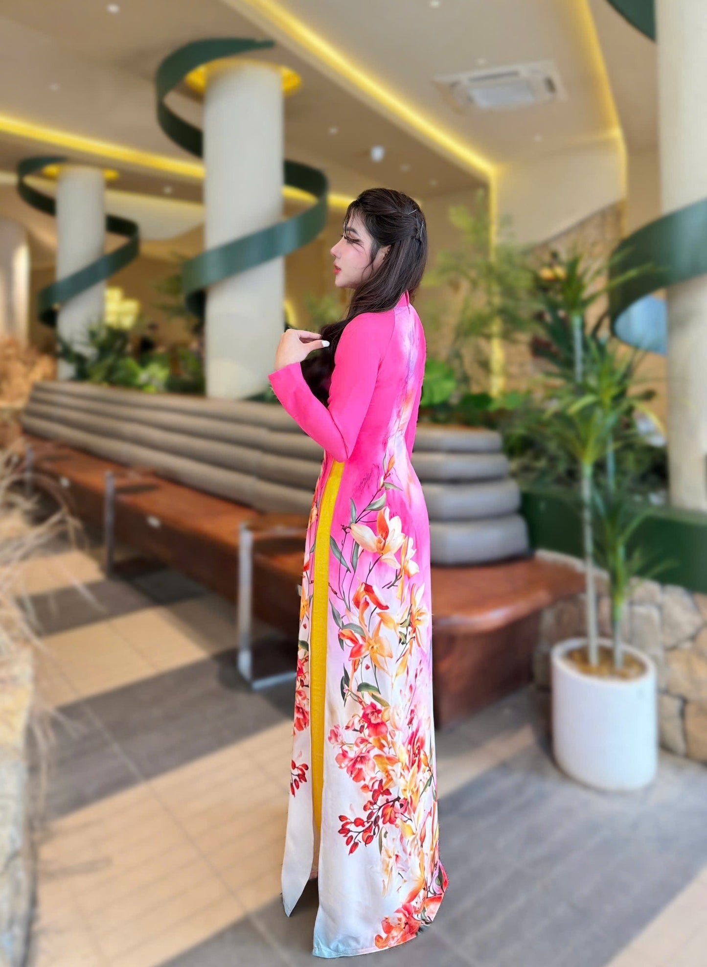 NHU MAI Set Ao Dai Lua Thai Tuan Light Blue /pants included/G332