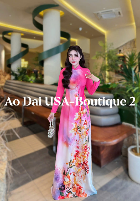 NHU MAI Set Ao Dai Lua Thai Tuan Light Blue /pants included/G332