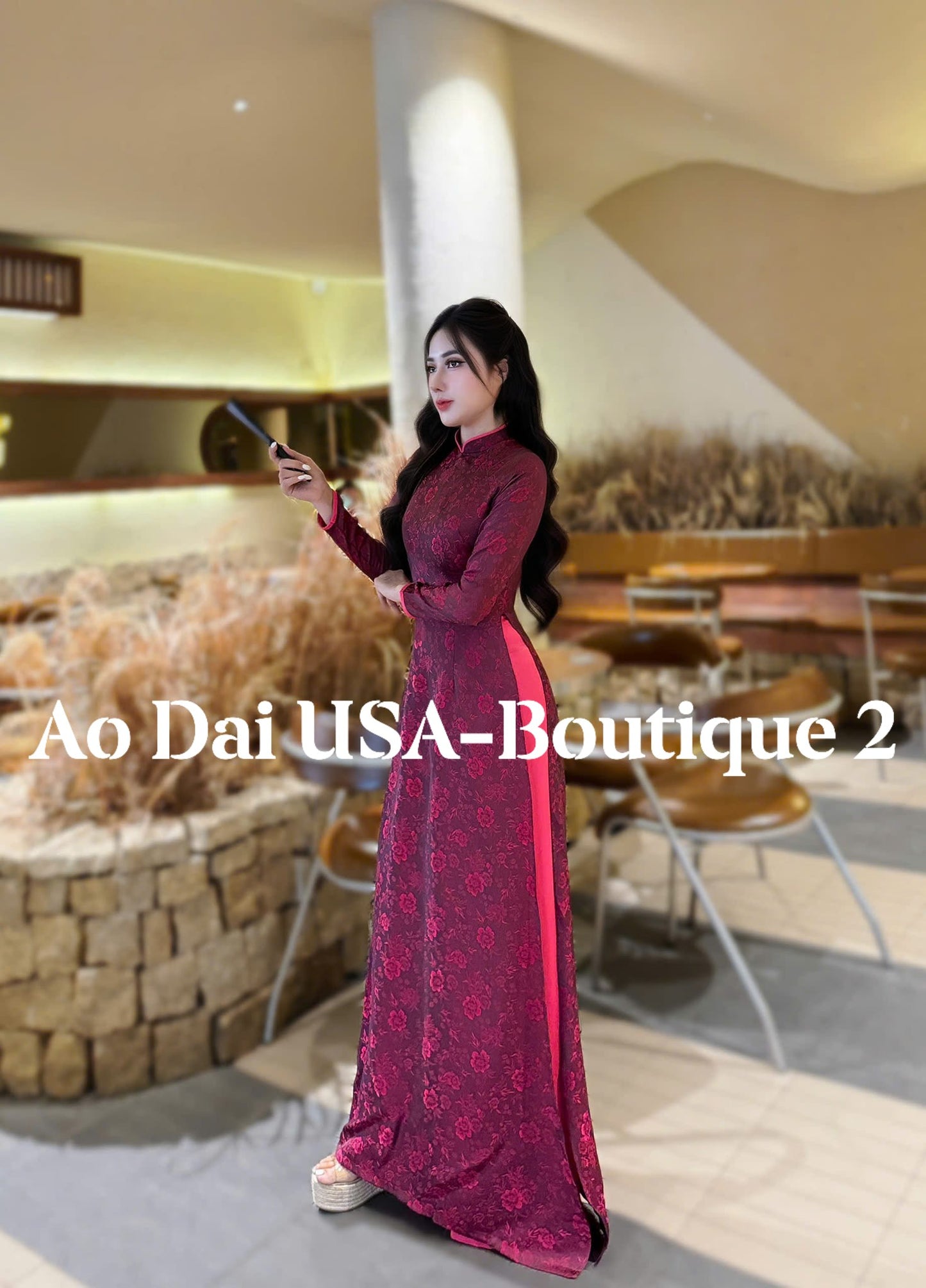 XUAN HY Ao Dai Gam Tơ Tam Thai Tuan Luxury Material/Pants included/TT72