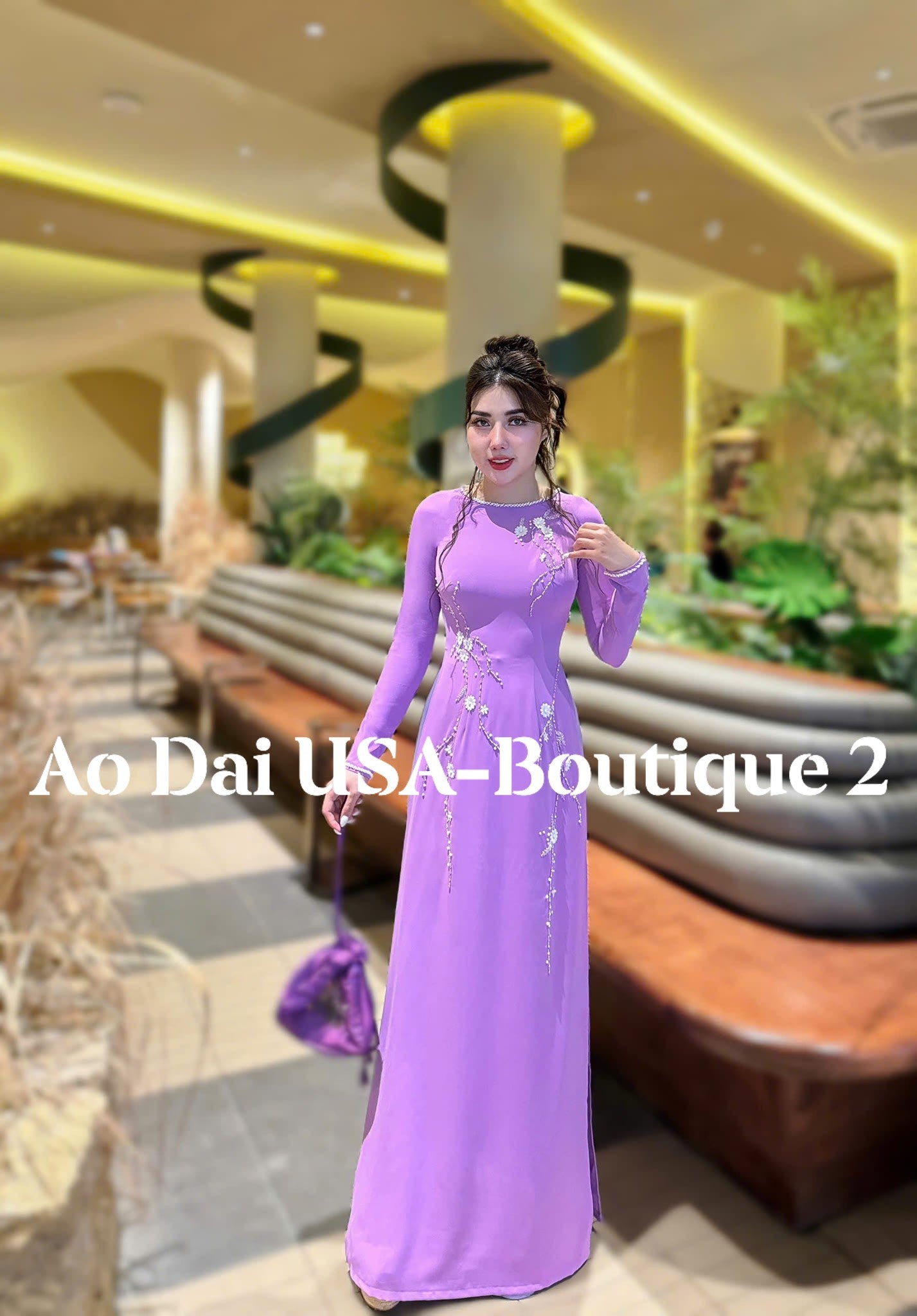 CAM TU Set Ao Dai/Light Purple Pants include/DS17