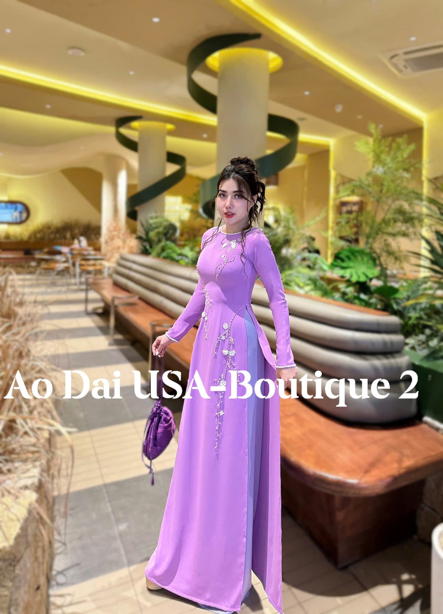 CAM TU Set Ao Dai/Light Purple Pants include/DS17