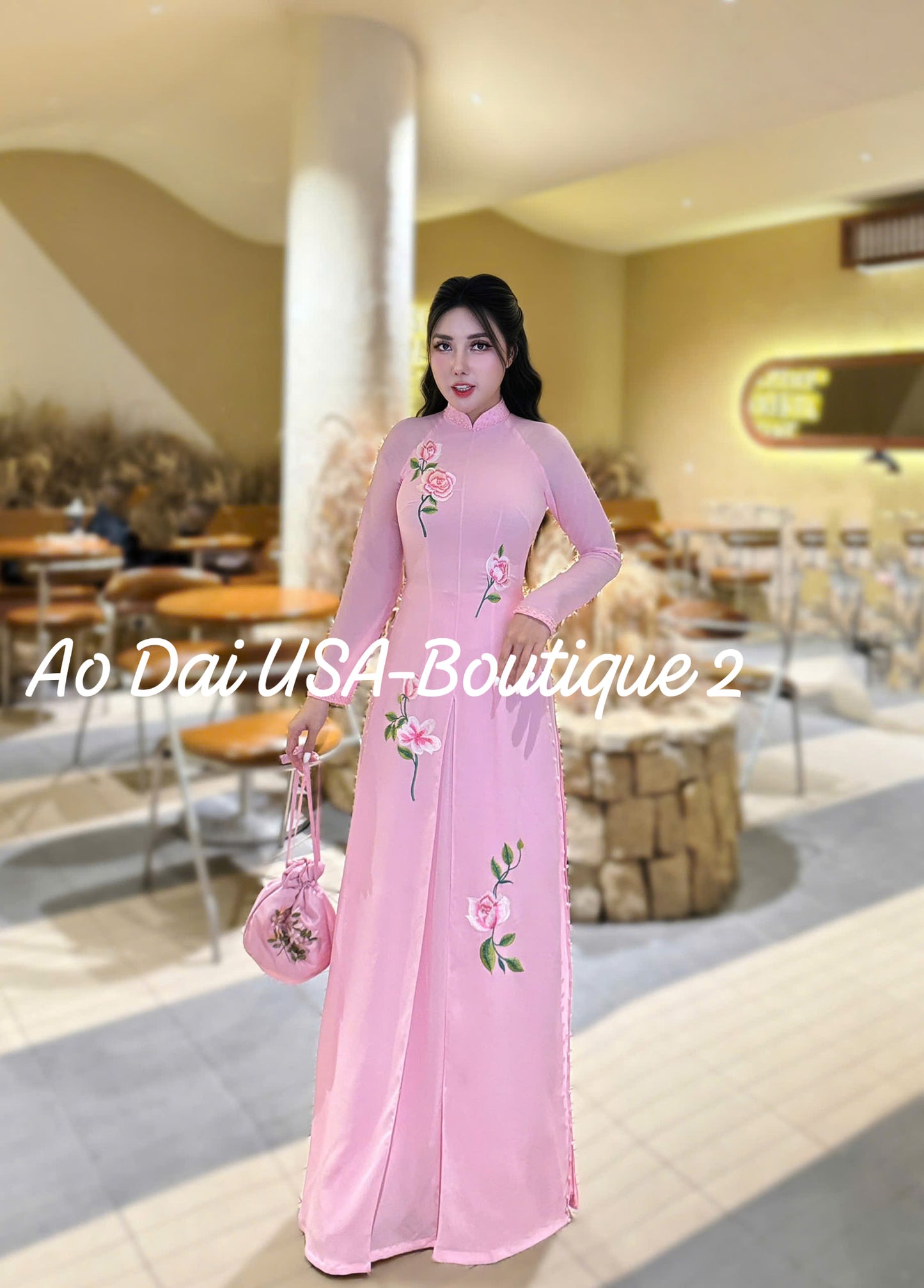 Ao Dai Chiffon Double Layers/Pants include/TK24