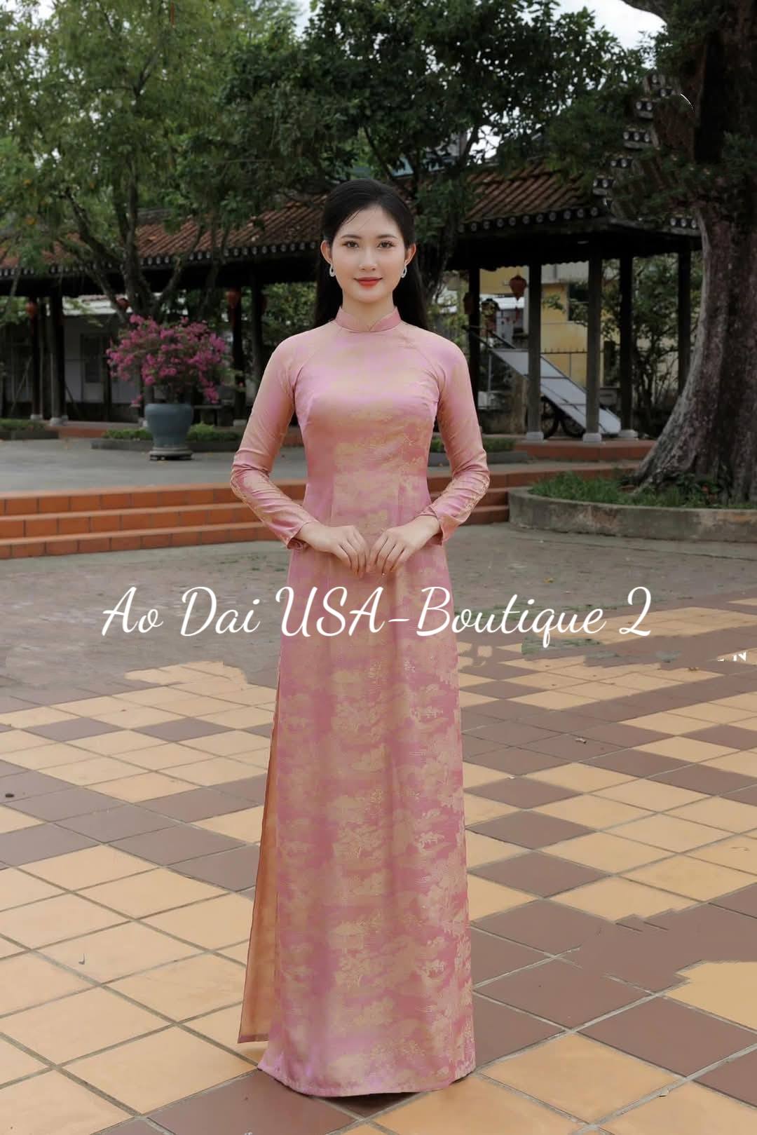 HA DAO Set Ao Dai Tơ Tam Thai Tuan/Pants included/TT77