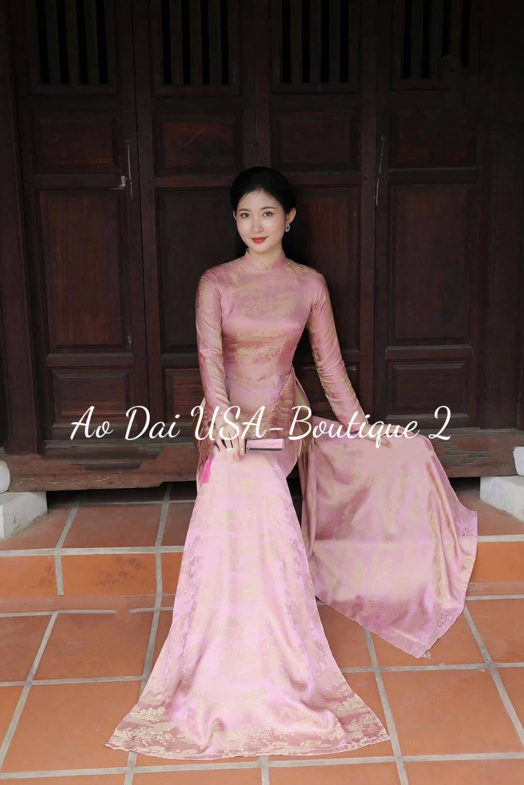 HA DAO Set Ao Dai Tơ Tam Thai Tuan/Pants included/TT77