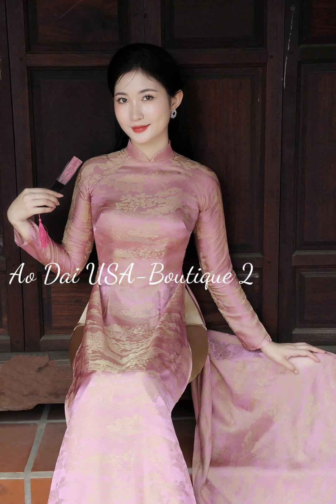 HA DAO Set Ao Dai Tơ Tam Thai Tuan/Pants included/TT77