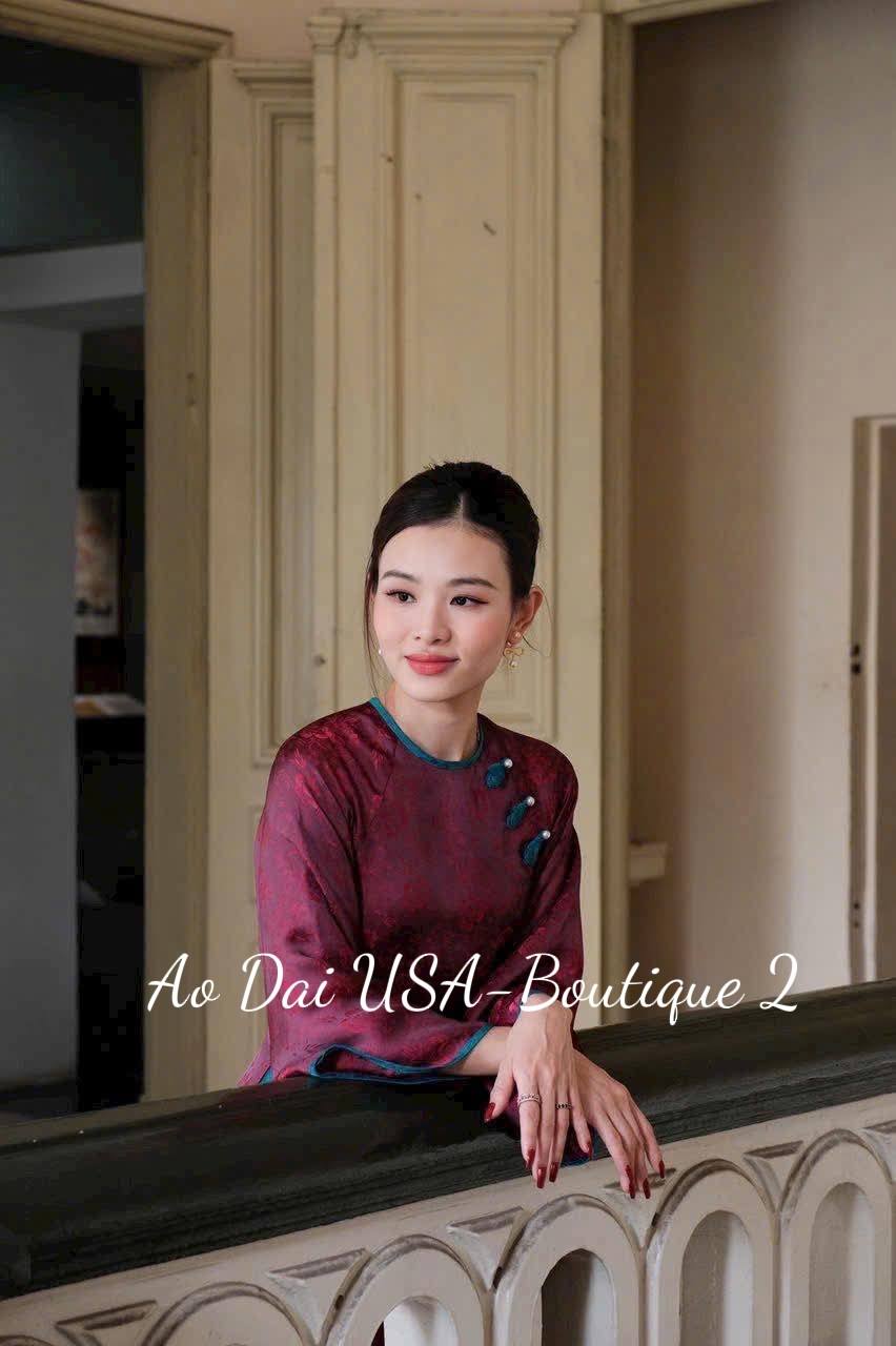MONG DAO Gam Tơ Tam Thai Tuan Luxury Burgundy Color/Pants included/TT73