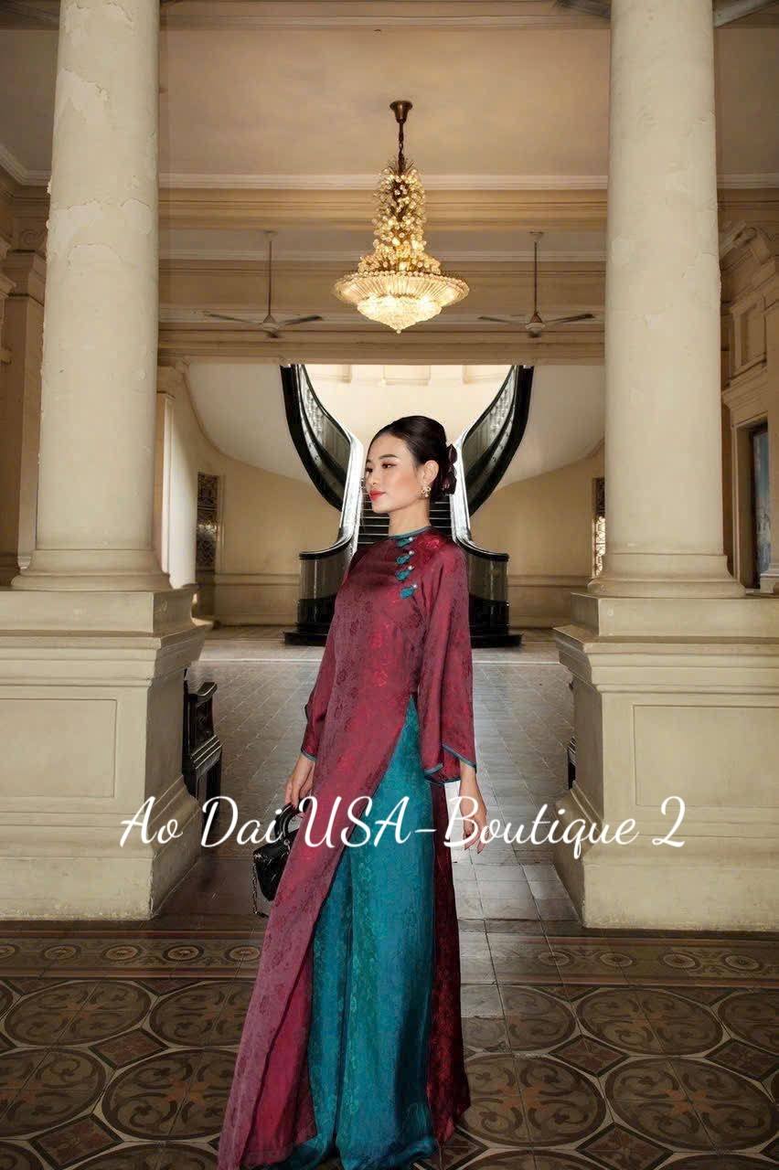 MONG DAO Gam Tơ Tam Thai Tuan Luxury Burgundy Color/Pants included/TT73