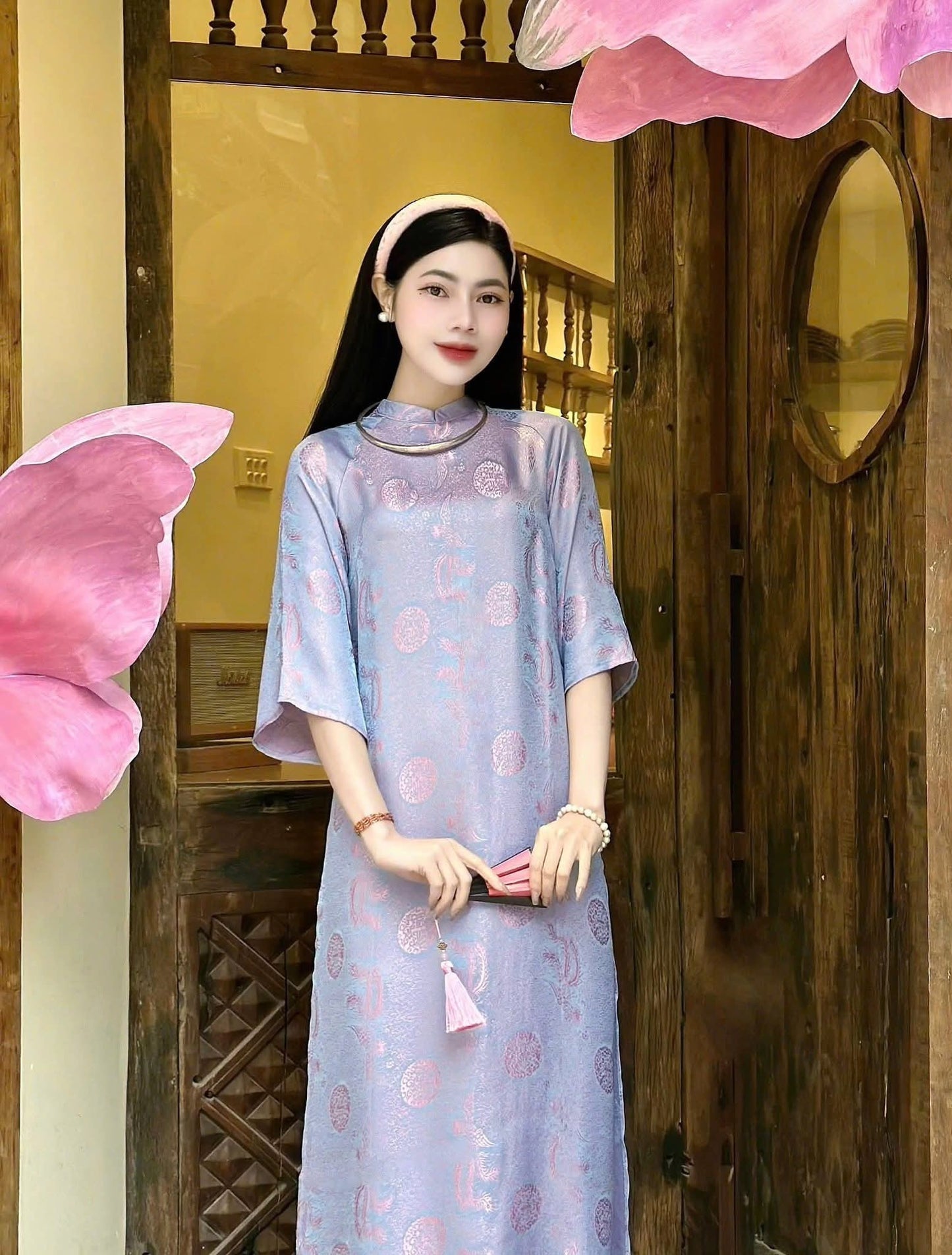 Set Ao Dai Lua To Tam Phuong Hoang/pants included/CT302