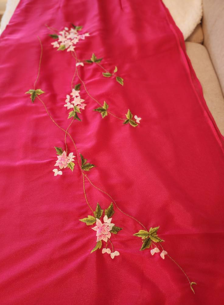 Fusica Ao Dai Dress: Vietnamese Modern Design, Pink Peach Pants CT289