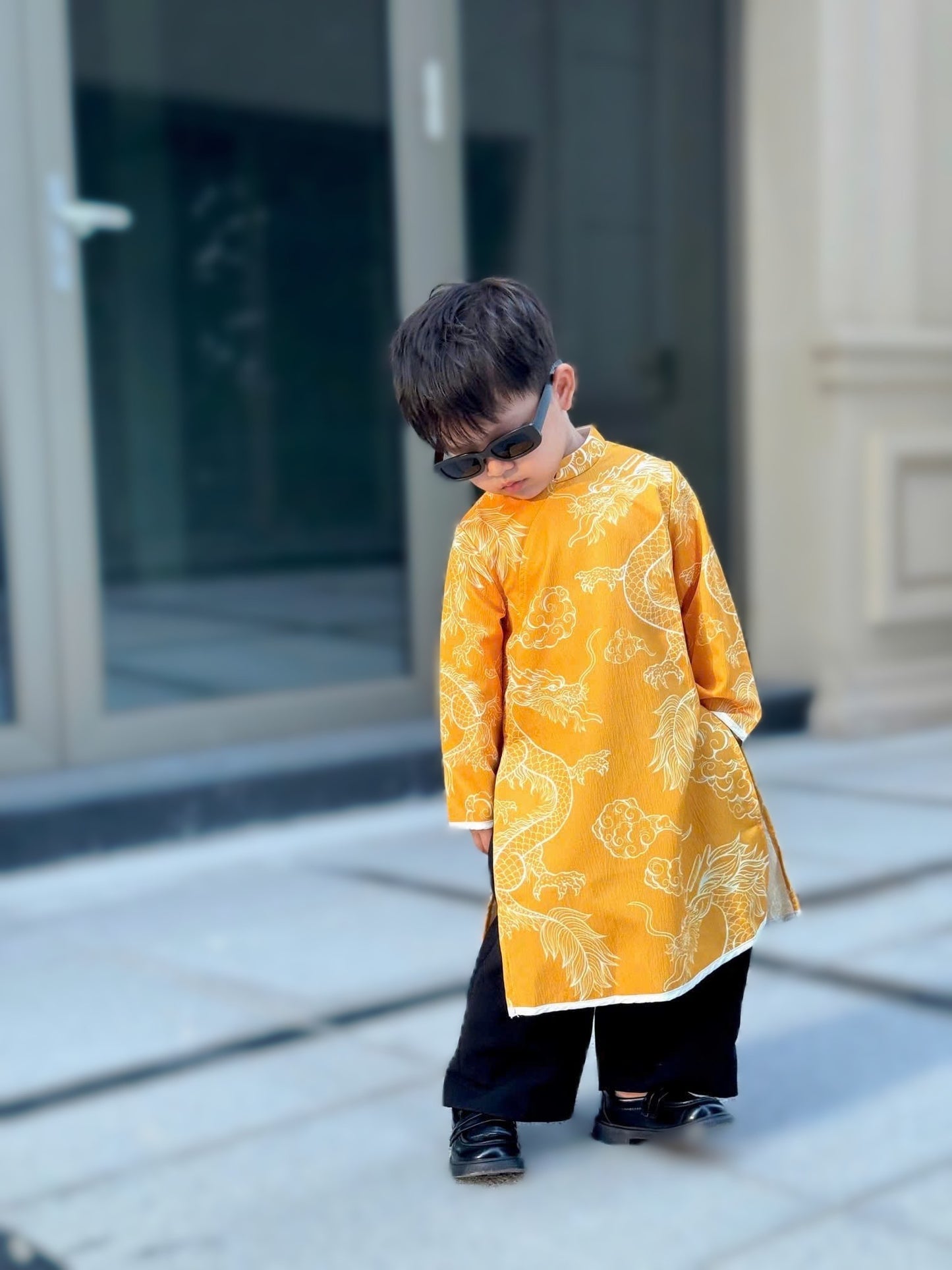 Boys' Ao Dai/ 3 colors For Tet/Ao Dai For Boys/  Modern Vietnamese Tunic - Lunar New Year G314