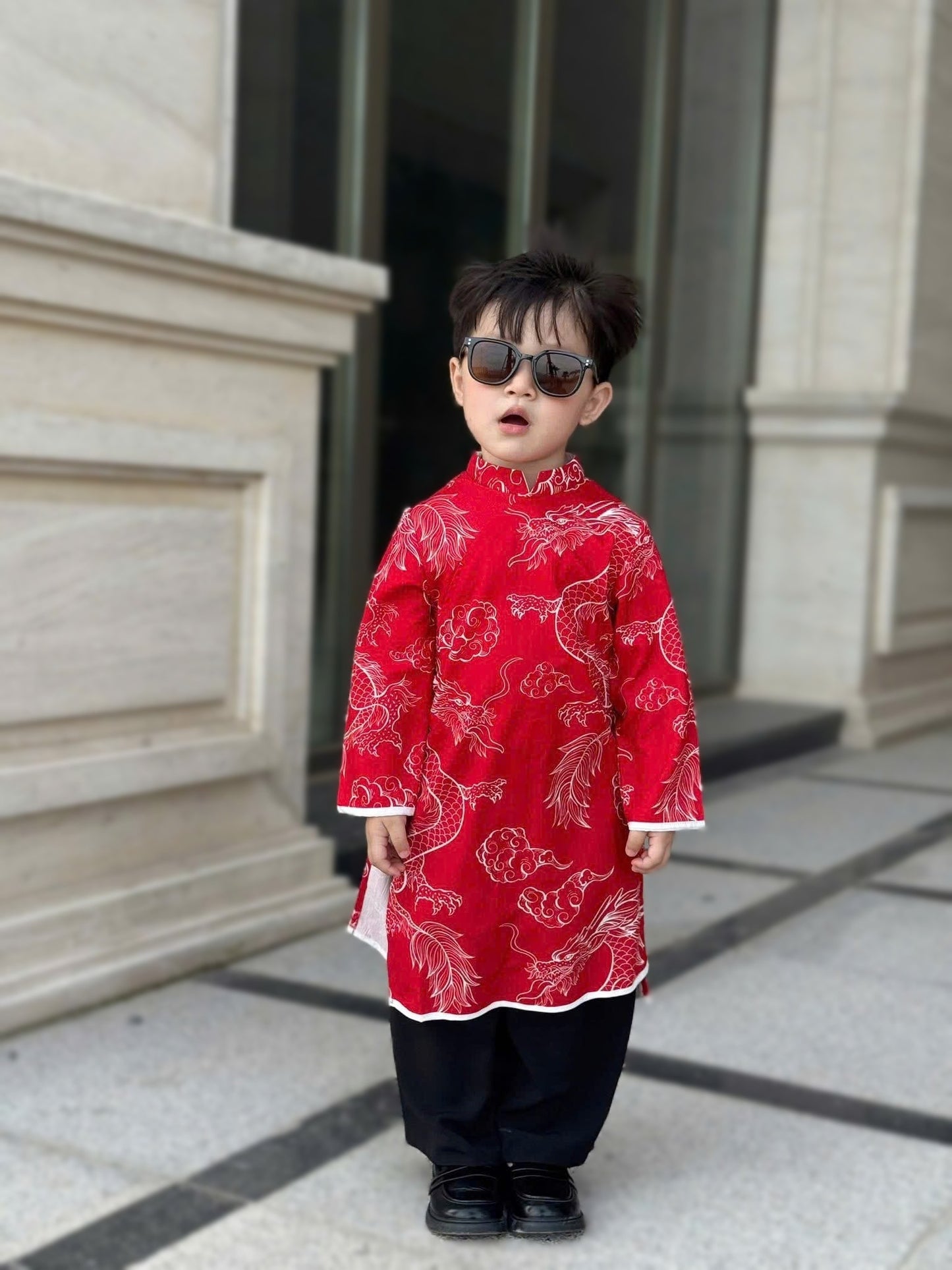 Boys' Ao Dai/ 3 colors For Tet/Ao Dai For Boys/  Modern Vietnamese Tunic - Lunar New Year G314