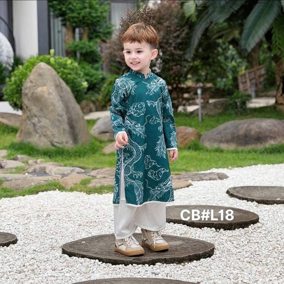 Boys' Ao Dai/ 3 colors For Tet/  Modern Vietnamese Tunic - Lunar New Year G314