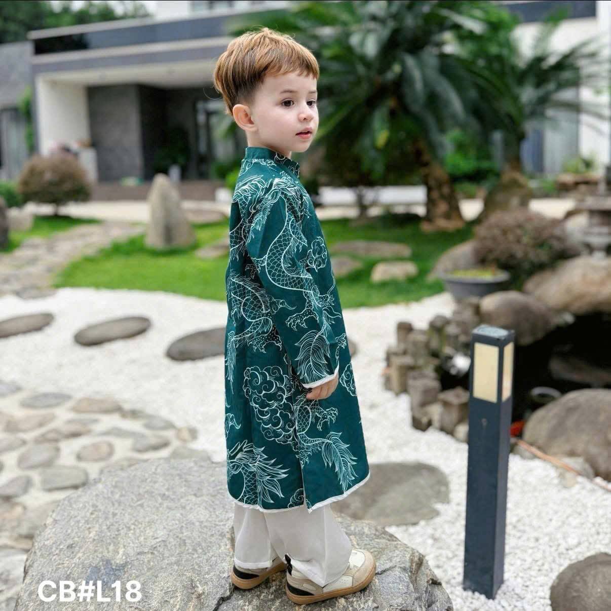Boys' Ao Dai/ 3 colors For Tet/Ao Dai For Boys/  Modern Vietnamese Tunic - Lunar New Year G314